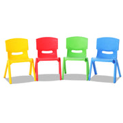 Set of 4 Kids Plastic Stackable Play Chairs for Indoors & Outdoors Homecoze