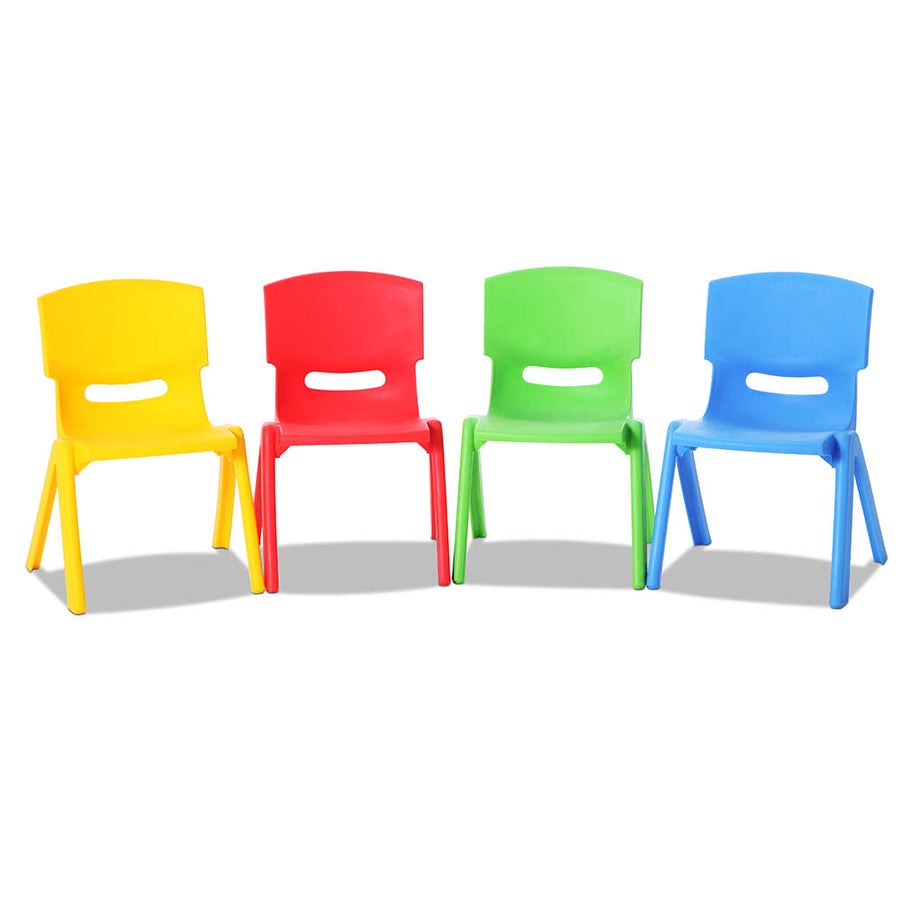 Set of 4 Kids Plastic Stackable Play Chairs for Indoors & Outdoors Homecoze