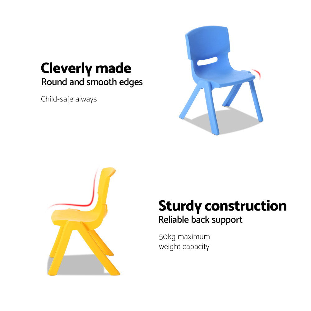 Set of 4 Kids Plastic Stackable Play Chairs for Indoors & Outdoors Homecoze