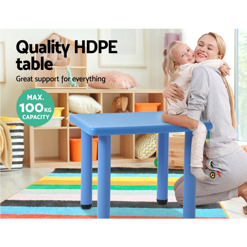 Kids Activity Table 60 x 60cm Heavy Duty Plastic - Blue Homecoze
