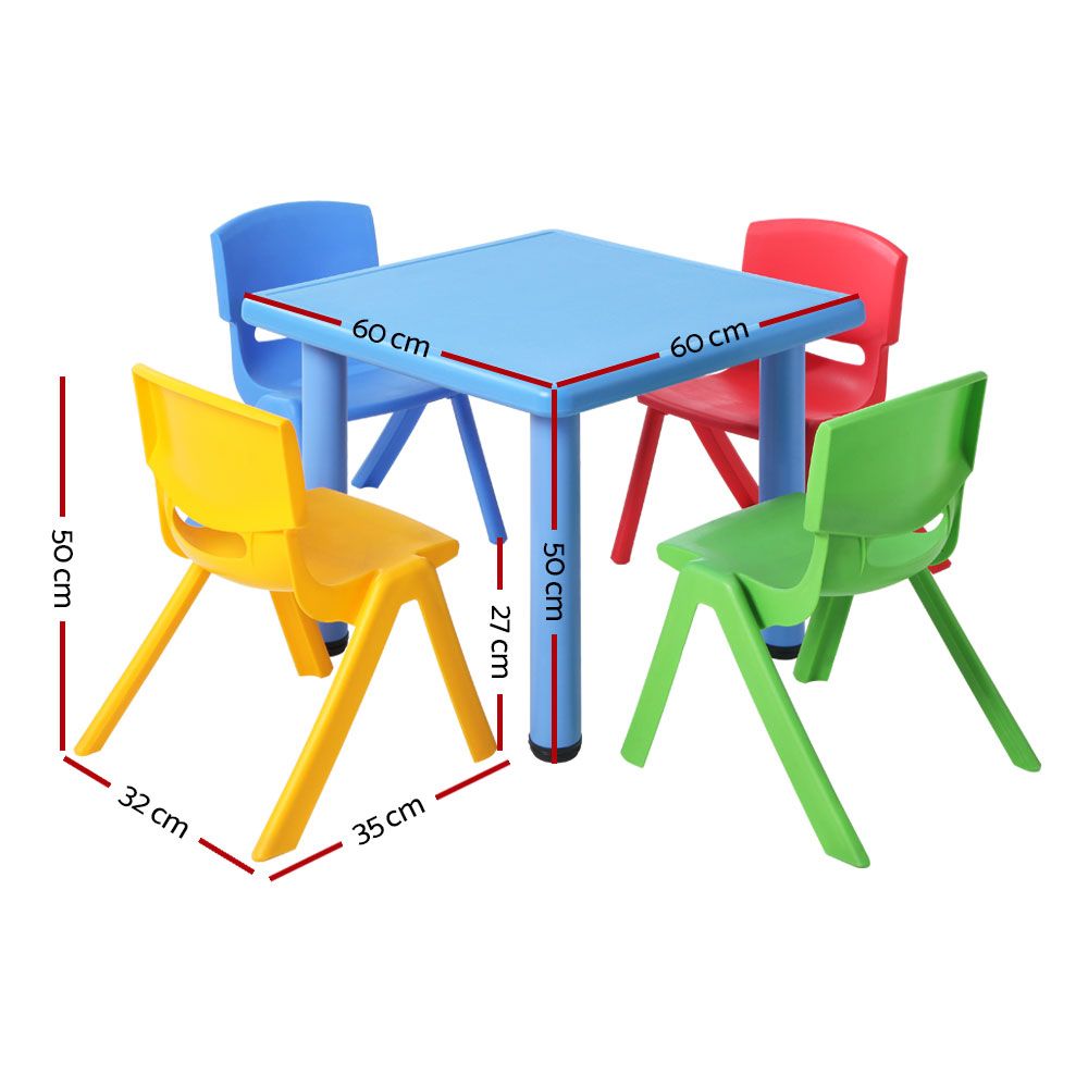 5 Piece Kids Table and Chair Set - Blue Homecoze