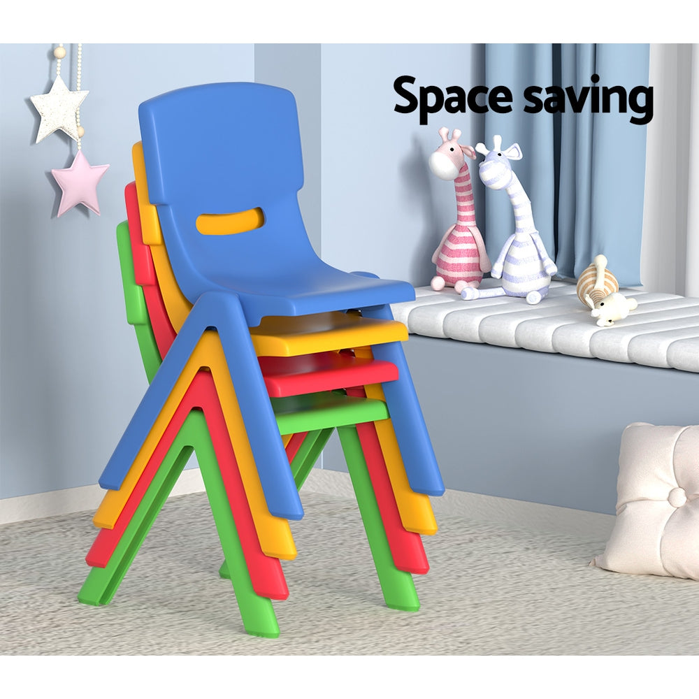 Kids Plastic Table and Chair Activity Set Heavy Duty Table with 8 Stackable Chairs Homecoze