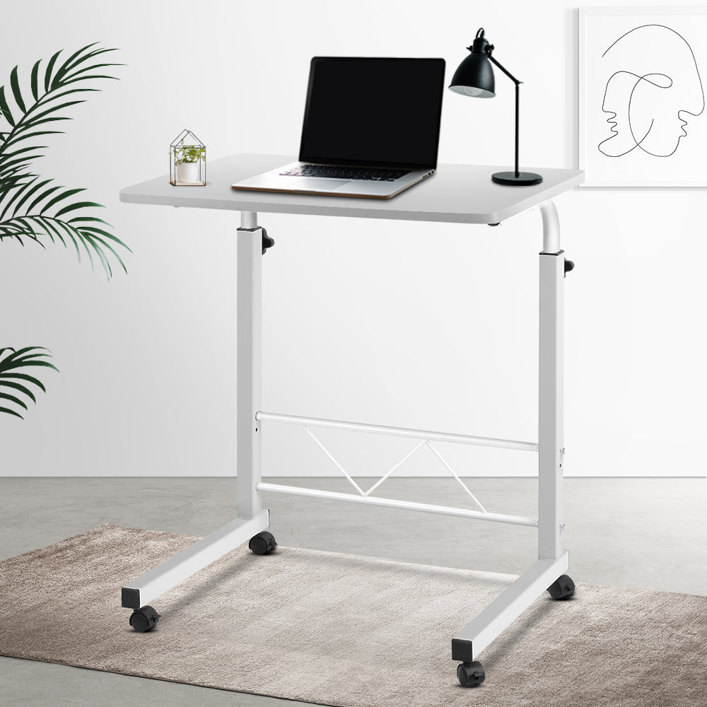 Small Portable Adjustable Height Mobile Laptop Desk - White Homecoze