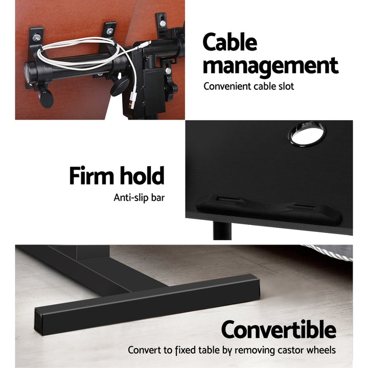 Laptop Tilt Table Desk Adjustable Stand with USB Cooling Fan - Black Homecoze