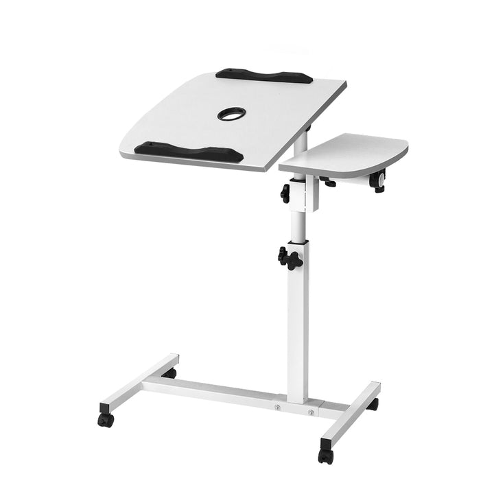 Laptop Tilt Table Desk Adjustable Stand with USB Cooling Fan - White Homecoze