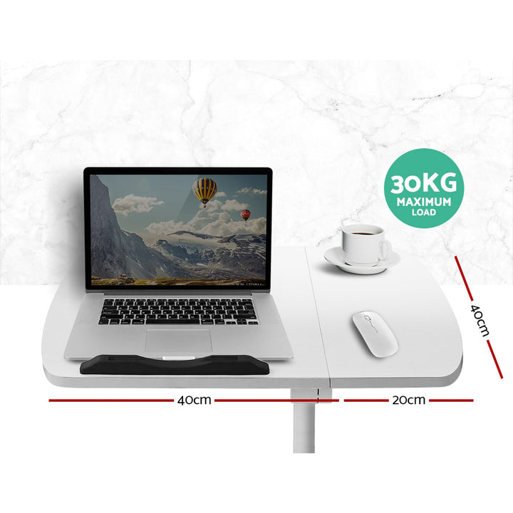 Laptop Tilt Table Desk Adjustable Stand with USB Cooling Fan - White Homecoze