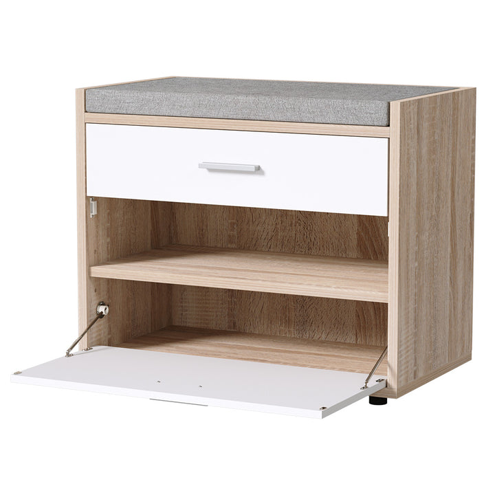 Shoe Cabinet Bench Organizer with Fabric Seat Homecoze