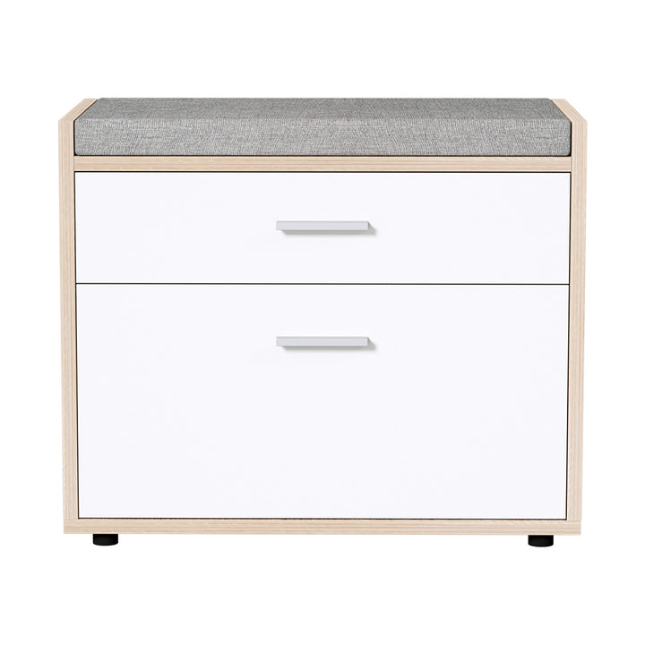 Shoe Cabinet Bench Organizer with Fabric Seat Homecoze