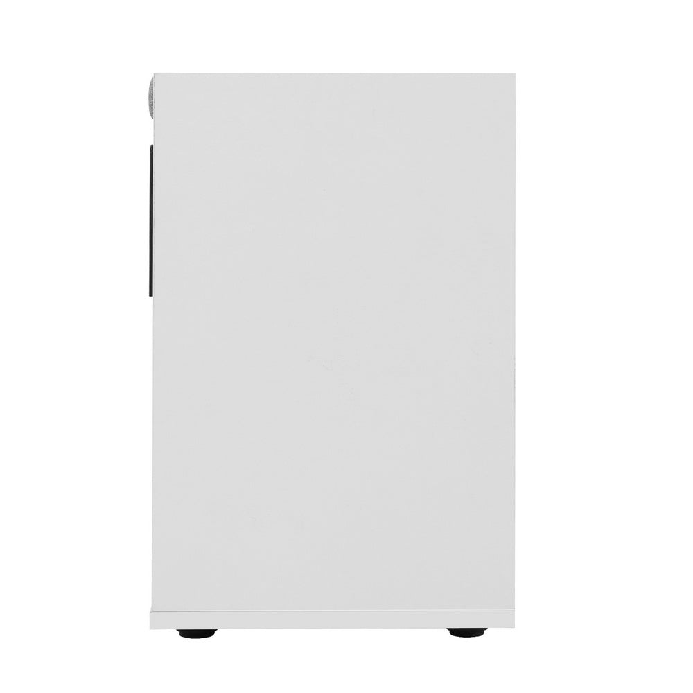 Shoe Cabinet Storage Bench with Adjustable Shelf and Drawer - White & Grey Homecoze