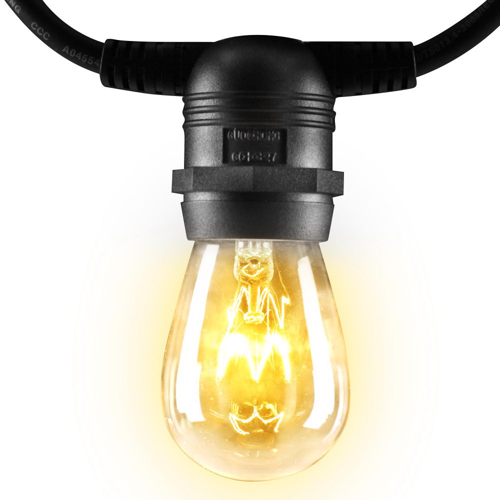 47m LED Festoon String Lights Indoor & Outdoor - 50 Small Removable Bulbs Homecoze