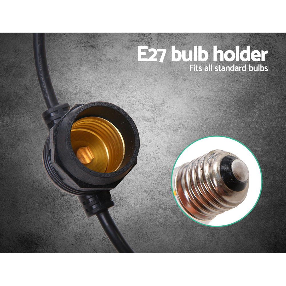 65m LED Festoon String Lights Indoor & Outdoor - 70 Small Removable Bulbs Homecoze