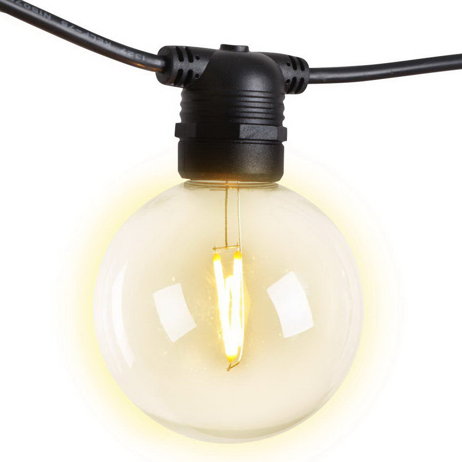23m LED Festoon String Lights Indoor & Outdoor - 20 Large Round Bulbs Homecoze
