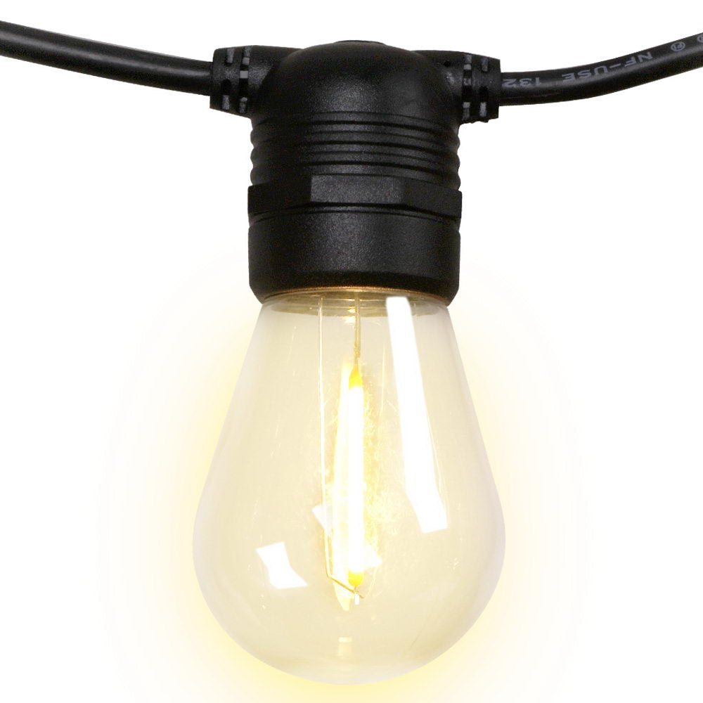 14m LED Festoon String Lights Indoor & Outdoor - 10 Medium Bulbs Homecoze