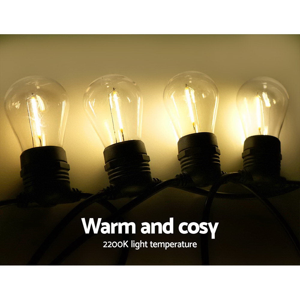 68m LED Festoon String Lights Indoor & Outdoor - 70 Medium Bulbs Homecoze