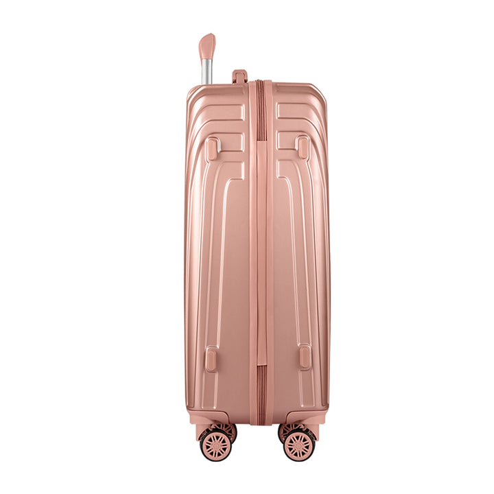 Wanderlite 3pc Luggage 20'' 24'' 28'' Trolley Suitcase Sets Travel TSA Hard Case Lightweight Pink Homecoze