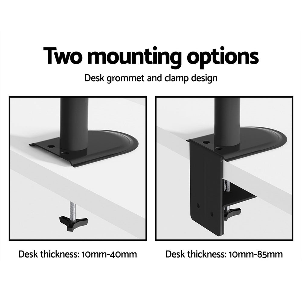 Dual Laptop & Computer Monitor Screen Arm Mount - Black Homecoze