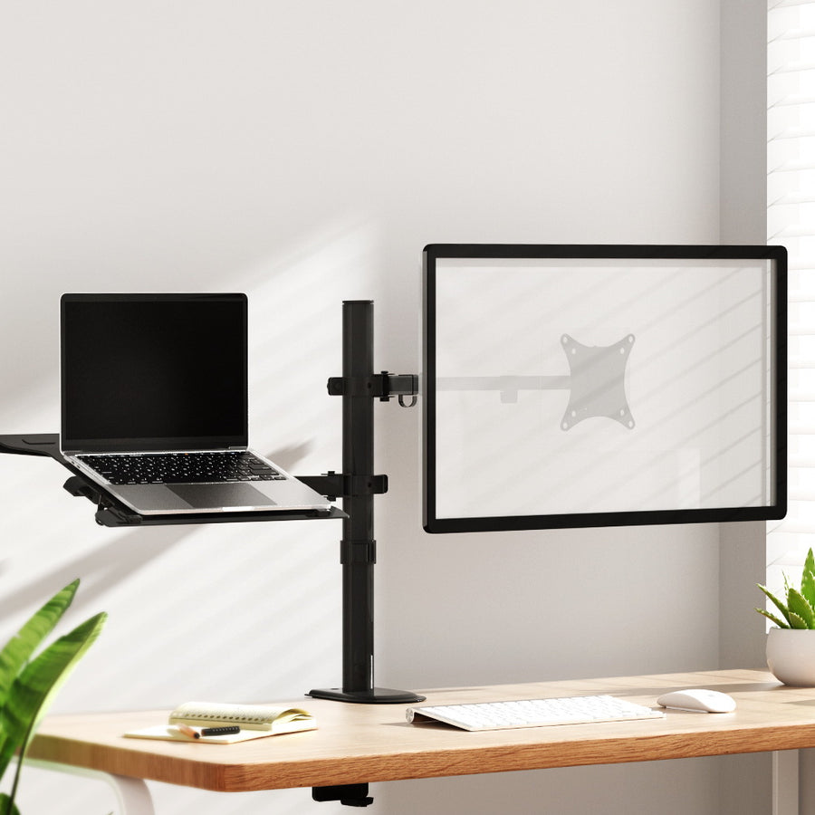 Dual Laptop & Computer Monitor Screen Arm Mount - Black Homecoze