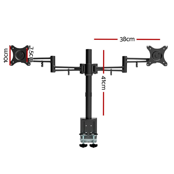 Computer Monitor Arm Mount Dual Screens Black Homecoze