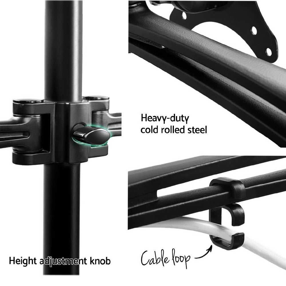 Computer Monitor Arm Mount Dual Screens Black Homecoze