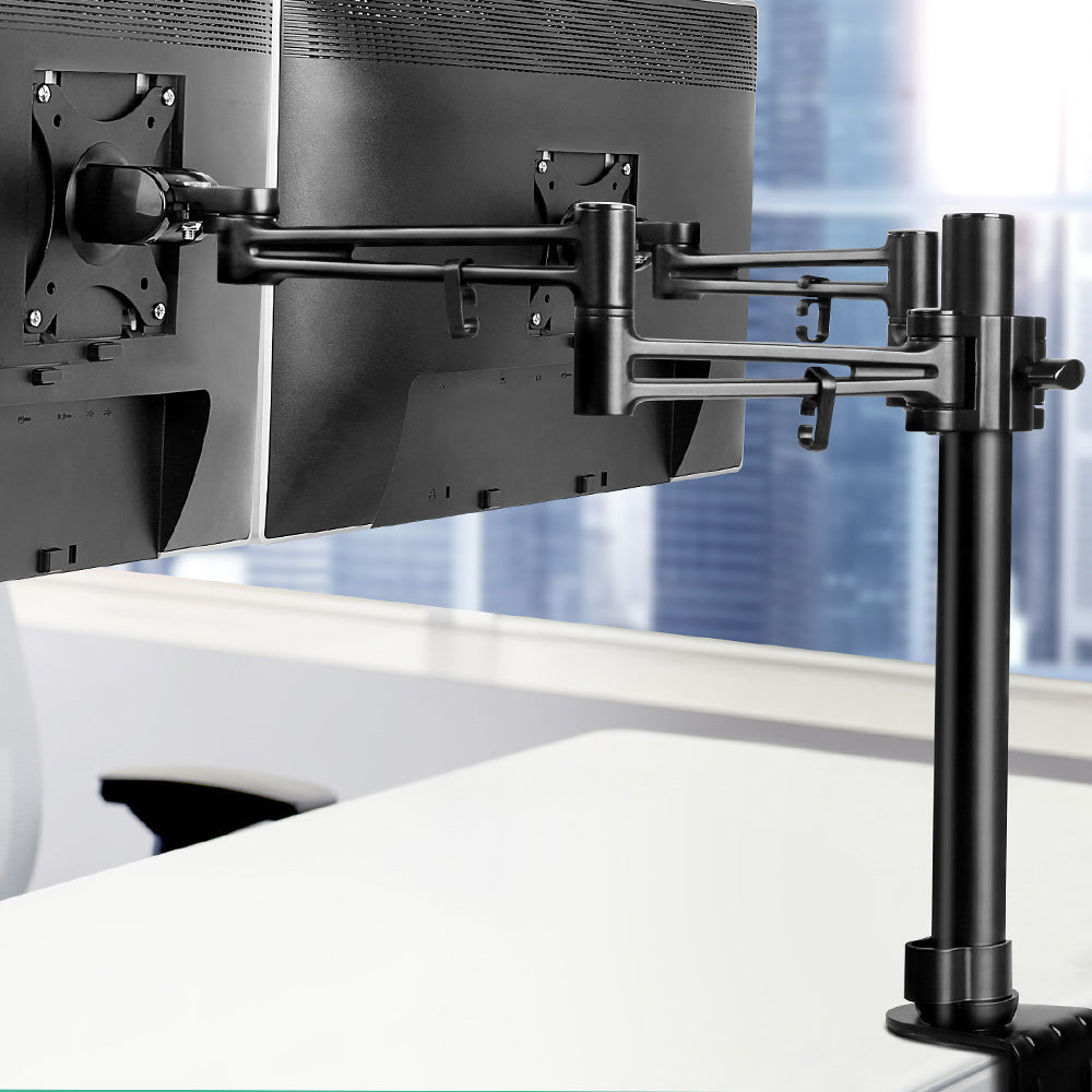 Computer Monitor Arm Mount Dual Screens Black Homecoze