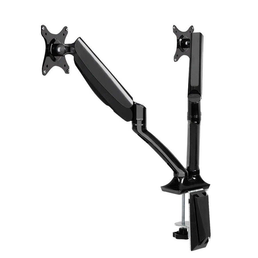 Dual Monitor Arm Mount Gas Sprung Black Homecoze