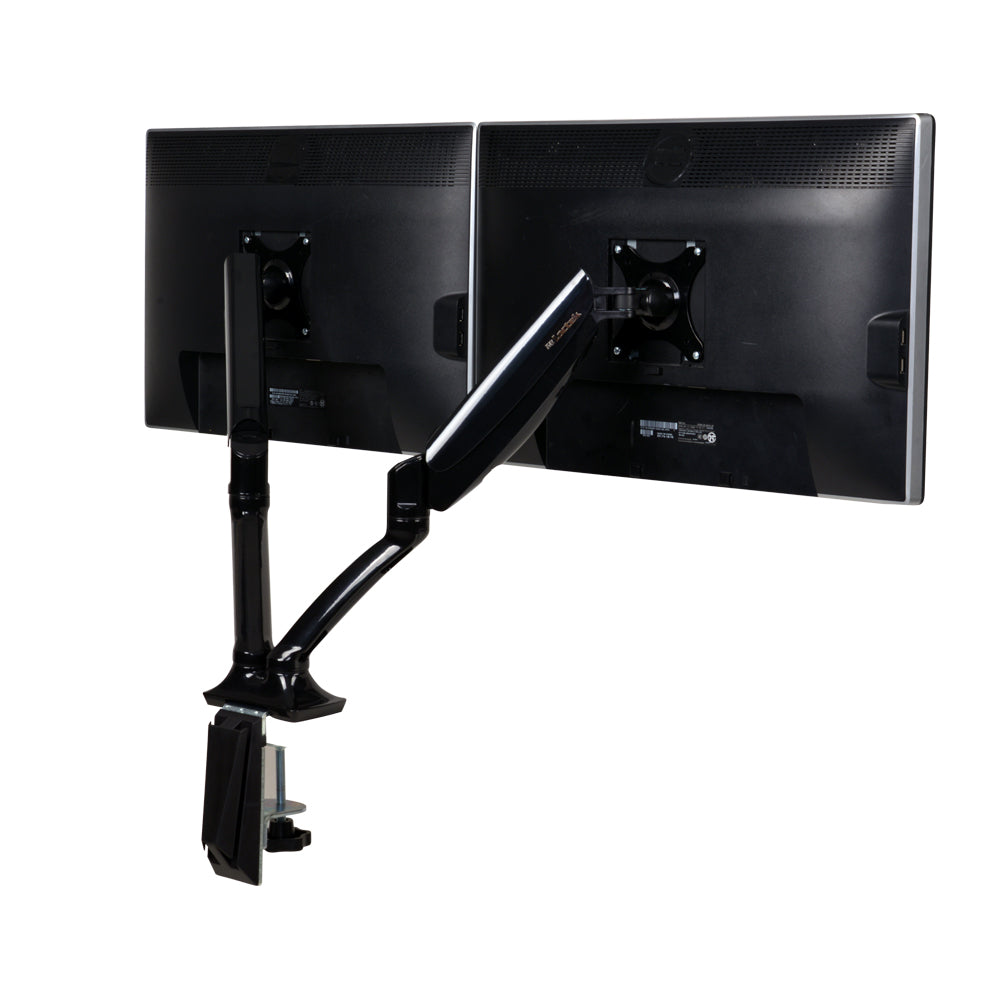 Dual Monitor Arm Mount Gas Sprung Black Homecoze