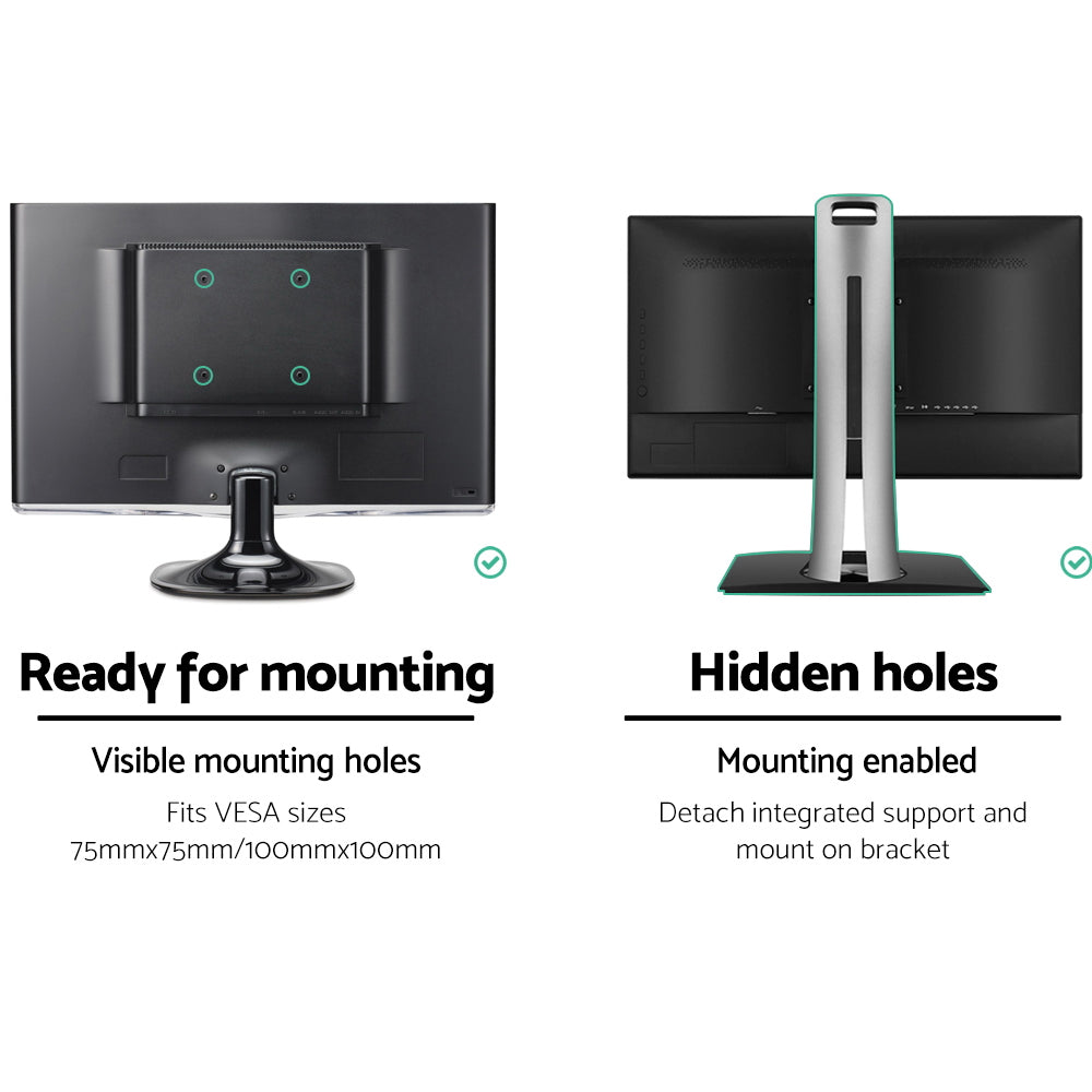Dual Monitor Arm Mount Gas Sprung Black Homecoze