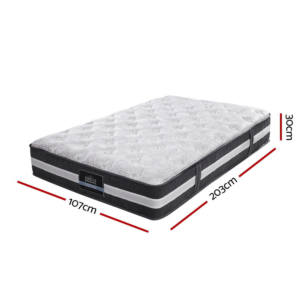 7 Zone Pocket Spring Medium Firm Foam Mattress 30cm Thick King Single Homecoze