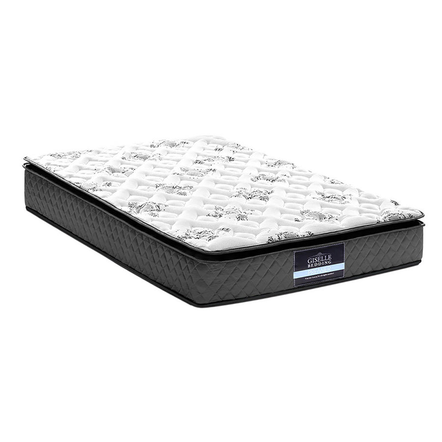 Single Medium Pillow Top Zoned Bonnell Spring Mattress (24cm Thick) Homecoze