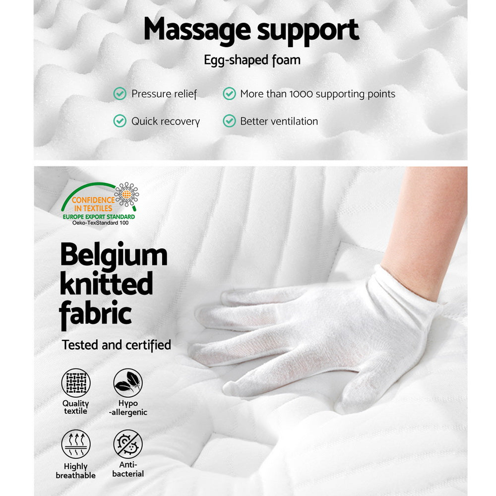 Franky Euro Top Cool Gel Pocket Spring Mattress 34cm Thick Double Homecoze