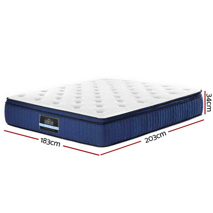 Franky Euro Top Cool Gel Pocket Spring Mattress 34cm Thick King Homecoze