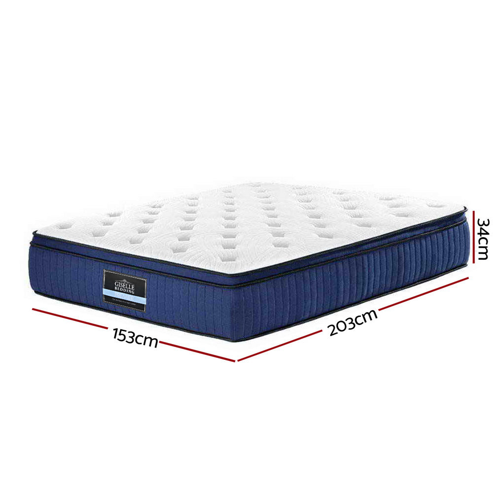 Franky Euro Top Cool Gel Pocket Spring Mattress 34cm Thick Queen Homecoze