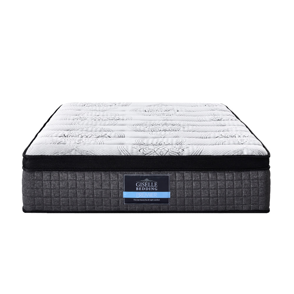 Double Mattress 9 Zone Pocket Spring Latex Foam Medium Firm 34cm Homecoze