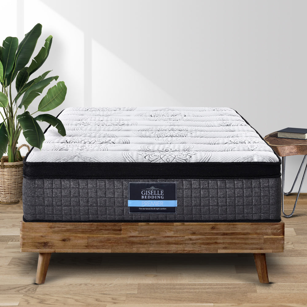 Double Mattress 9 Zone Pocket Spring Latex Foam Medium Firm 34cm Homecoze