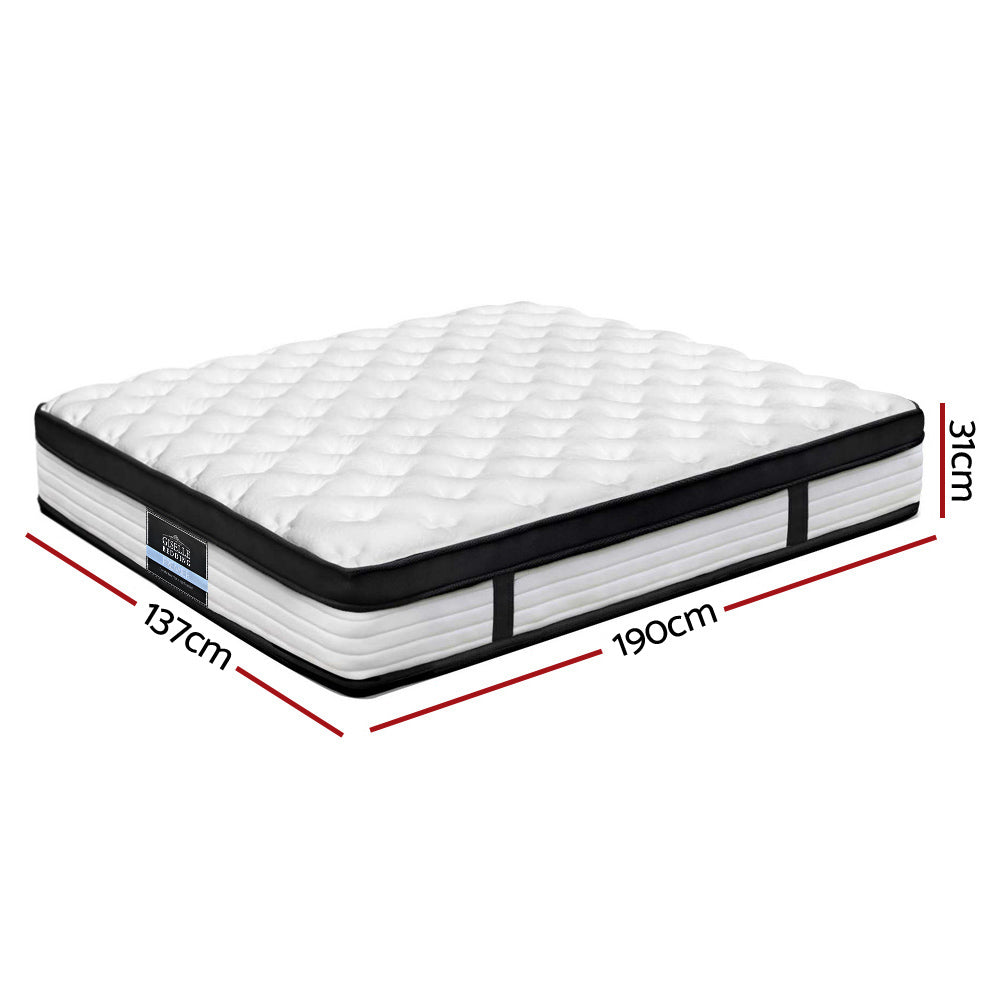 Devon Euro Top Pocket Spring Mattress 31cm Thick Double Homecoze