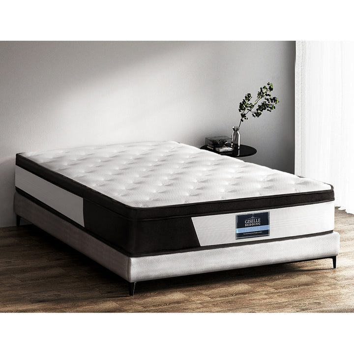 Double Pocket Spring Mattress Medium Firm Euro-Top Comfort 30cm Homecoze