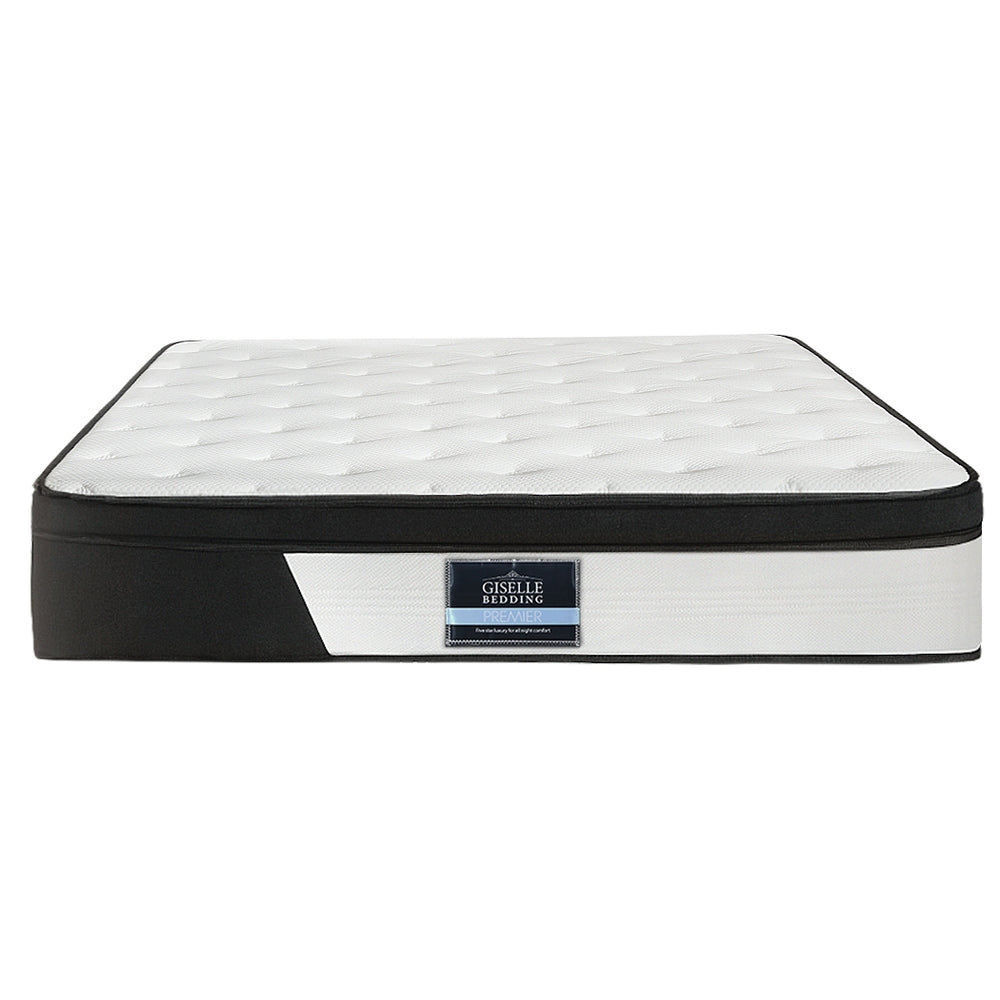 Queen Pocket Spring Mattress Medium Firm Euro-Top Comfort 30cm Homecoze