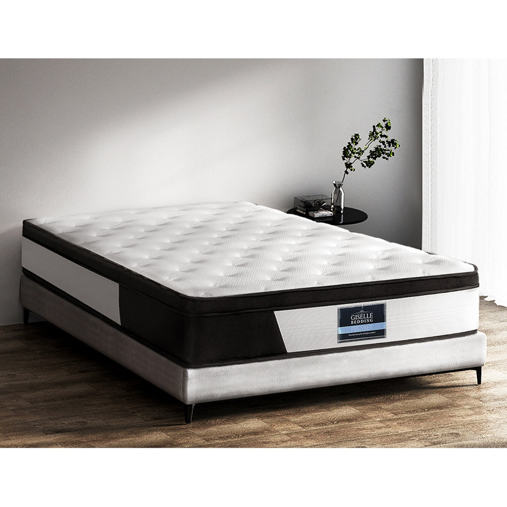 Queen Pocket Spring Mattress Medium Firm Euro-Top Comfort 30cm Homecoze