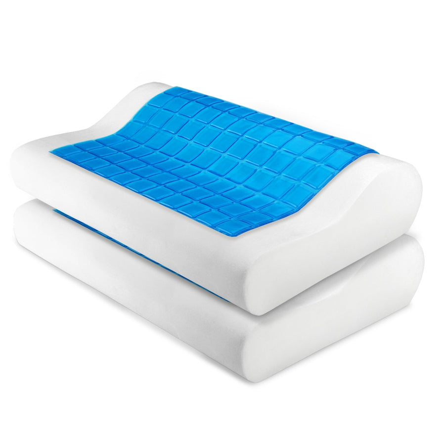 Set of 2 Cool Gell Memory Foam Pillows Homecoze