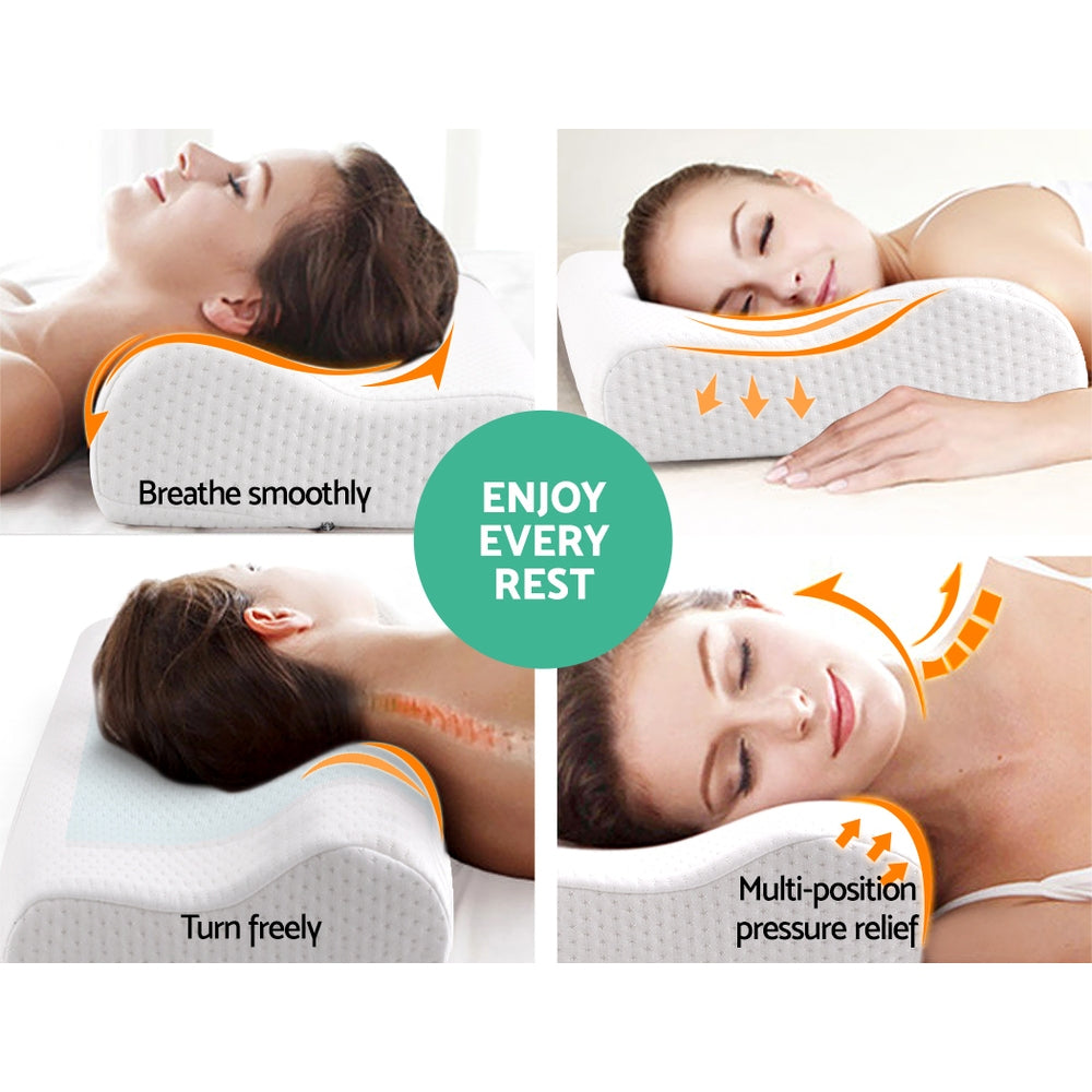 Set of 2 Cool Gell Memory Foam Pillows Homecoze