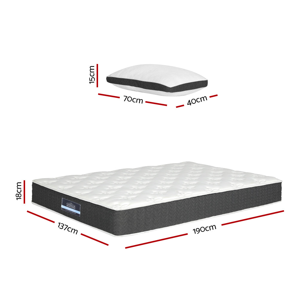 Aura (Double) Pillow-Combo Pocket Spring Mattress | 18cm - Homecoze