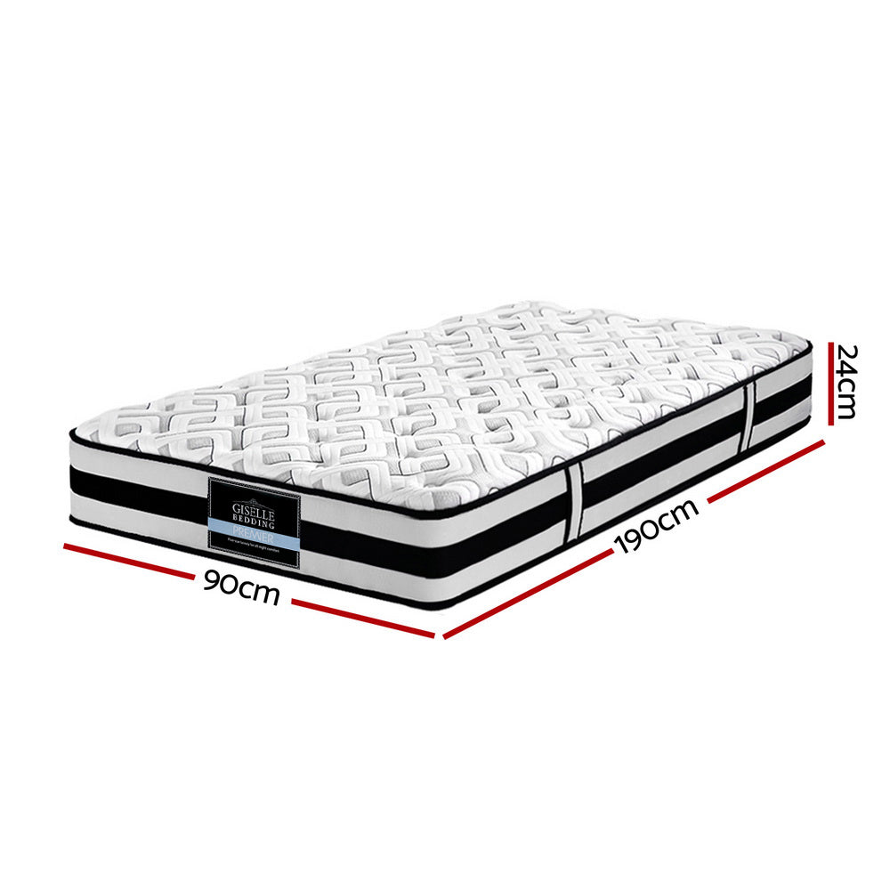 Rumba Tight Top Pocket Spring Mattress 24cm Thick Single Homecoze