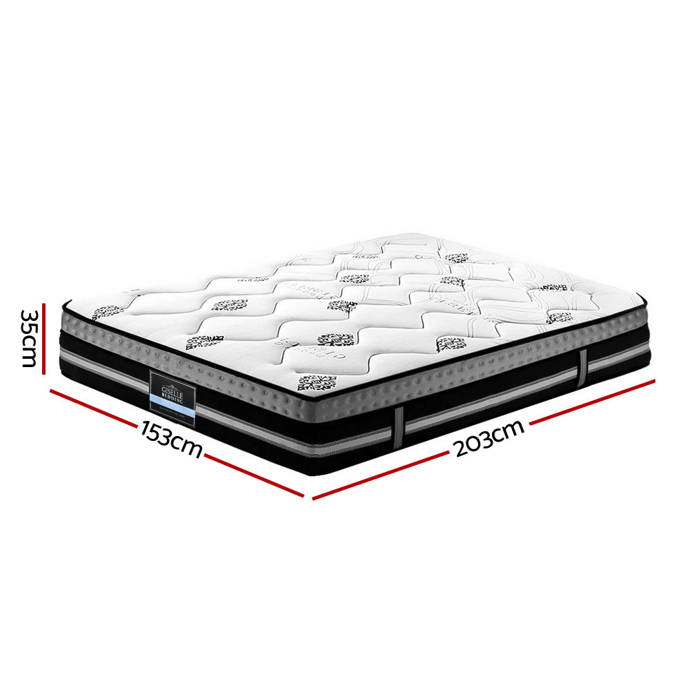 Galaxy Euro Top Cool Gel Pocket Spring Mattress 35cm Thick Queen Homecoze