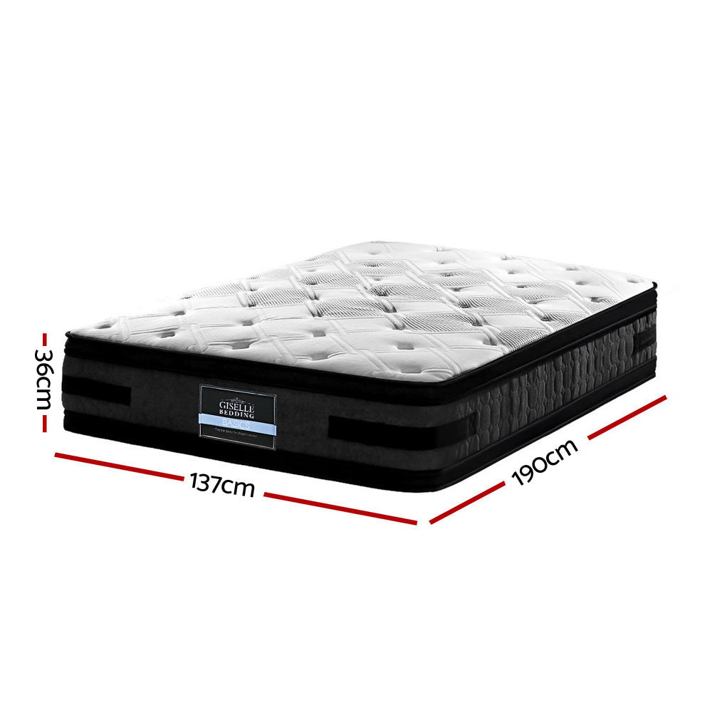 Luna Euro Top Cool Gel Pocket Spring Mattress 36cm Thick Double Homecoze