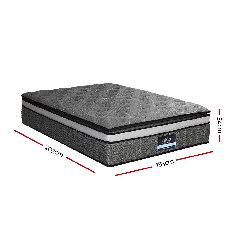 Pocket Mini Spring Mattress Medium Firm 9-Zone Bed King Homecoze