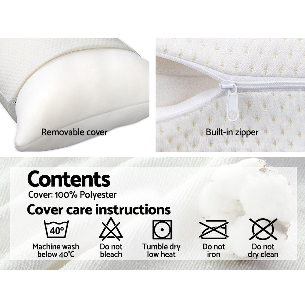 Set of 2 Visco Elastic Memory Foam Pillows Homecoze