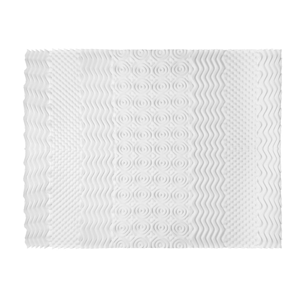 Queen Memory Foam Mattress Topper 7-Zone Breathable Airflow 8cm White - Homecoze