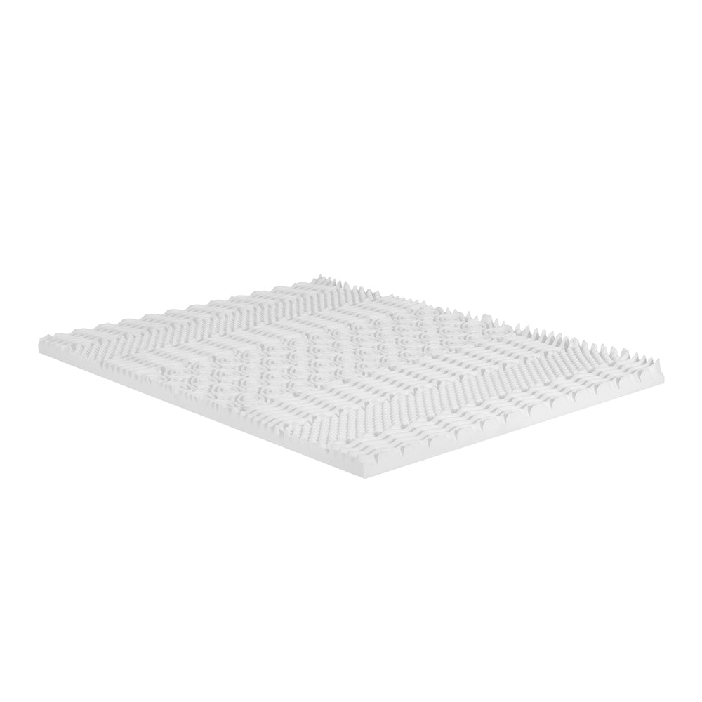 Single Memory Foam Mattress Topper 7-Zone Breathable Airflow 8cm White - Homecoze