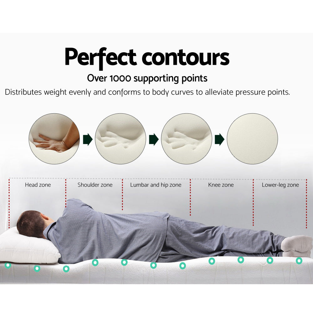 Memory Foam Mattress Topper w/Cover 8cm - Double Homecoze