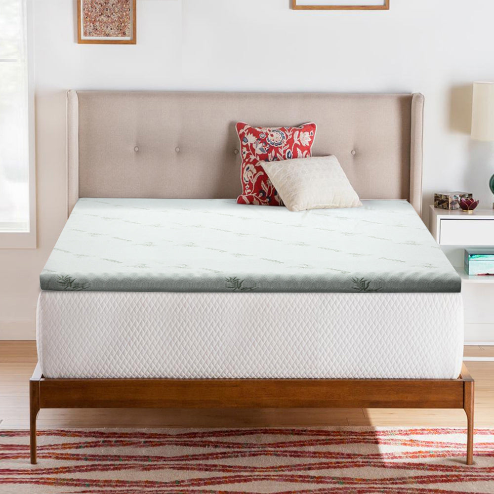 Cool Gel Memory Foam Mattress Topper w/Bamboo Cover 8cm - Queen Homecoze